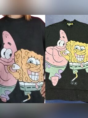 Nickelodeon SpongeBob & Patrick Black Kids Graphic Sweatshirt XS